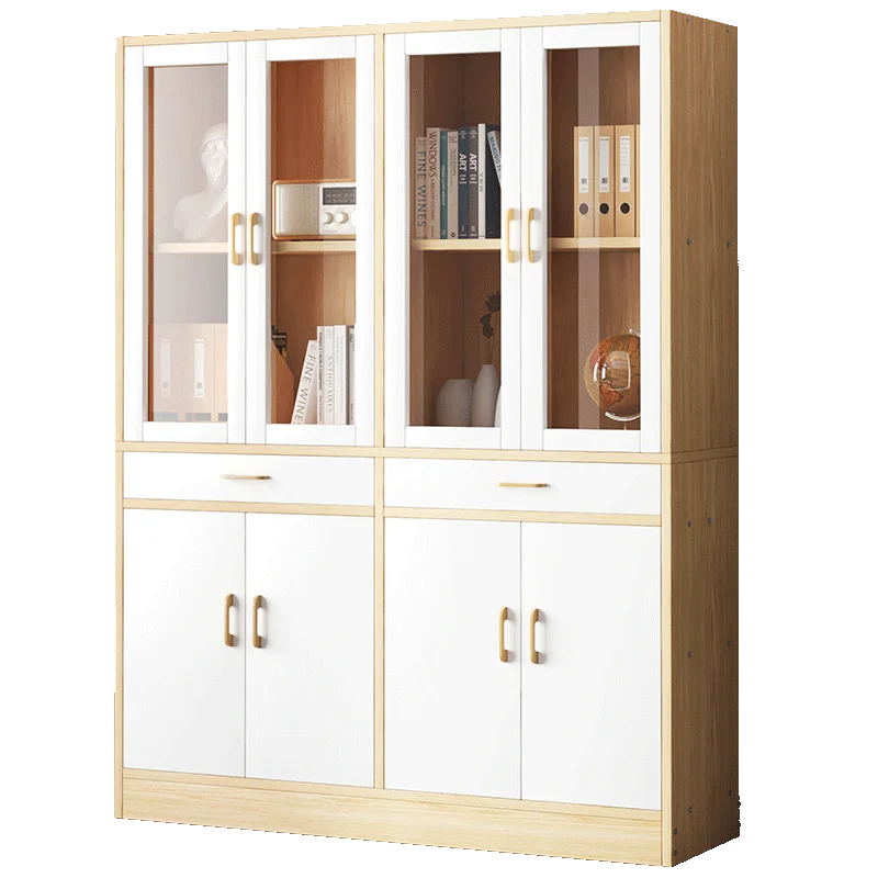 Modern Wooden Oak White Walnut Office Locker File Book Rack Cabinet Storage