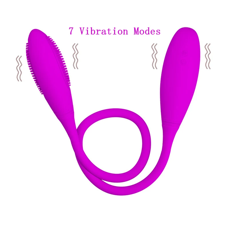 Rechargeable Dual Vibrator 7 Speeds Double Head Jump Egg Bullet Dildo Vibrator Anal Butt Plug Adult Sex Toy For Couple Men Women