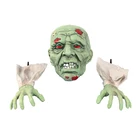 Decoration Factory Wholesale Scary Halloween Decoration Haunted House Props Green Skull Halloween Skeleton