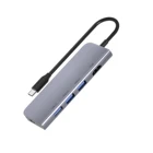 Usb Slim Aluminum Alloy 5 In 1 USB Type C Hub Adapter 4K HDMI 100W Charging Multifuncional Hub USB C For Pc