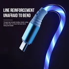 Type 2 Charging Cable Flowing Light LED Cable For Samsung S8 S9 S10 OPPO Reno 2 Z Type C Charging Charger Type C Cables