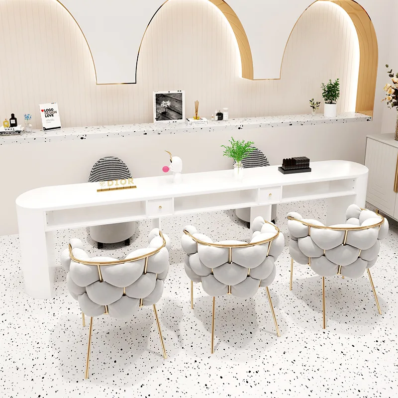 Blogging Slate Vacuum Cleaner Nail Table Iron Art Nail Table Nail Shop Table And Light Luxury Chair Set