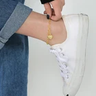 925 Sterling Silver Silver 925 Sterling Silver 18k Gold Plated Cuban Link Lacy Heart Pendant Gold Anklet