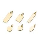 Charms Hot Selling Stainless Steel Blank Brand Tag Pendants Flat Round Oval Square Charms For DIY Jewelry