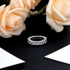 Zircon Zircon 2022 Hot Sale White Gold Full Zircon Rhinestone Wedding Diamond Rings Women Platinum Plating Ring