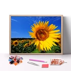 Family Field Relaxing Style Family Home Decoration Sunflower Field 5D Diy Acrilic Diamond Painting