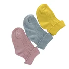 Baby Socks Solid Colors Stripe Knitted Anti Slip Baby Socks Girl Frilly Baby Socks