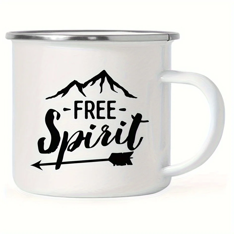 Hot Sales Sublimation Blank White Enamel Mug 12 OZ with Silver Rim Christmas Outdoor Camping Travel Coffee Metal Mug for Gifts