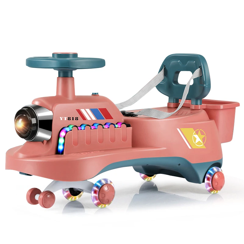 New Model Children Wiggle Ride-On Cars Toy 360 Rotation Flash PU Wheel Baby Swing Car With Music And Light For Boys & Girls