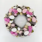 Flower Flowers Wreaths 2021 Home Decorative Pink Flower Wreath Door Hanger Pinecone Easter Wreath