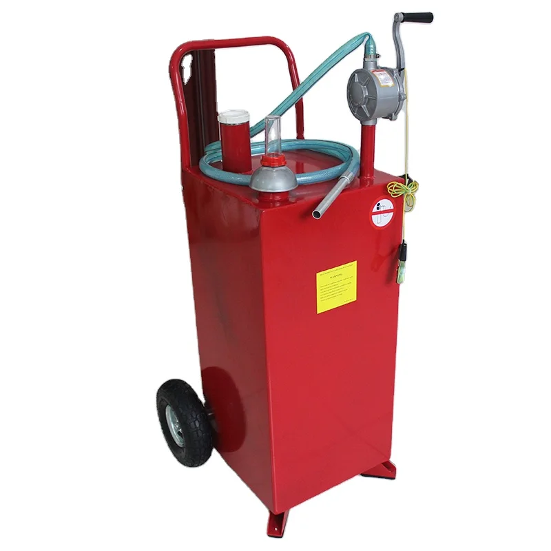 for Car Boat Motorcycle Lawn mowers Tractors NP 30 Gallon Gas Caddy with Pump Diesel Fluid Fuel Transfer Tank Rotary Pump Siphon 