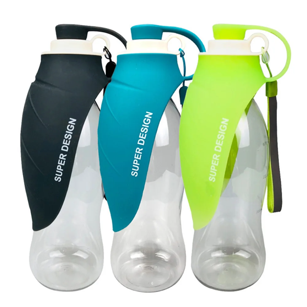 Silicone pet water bottle in 3 colours 