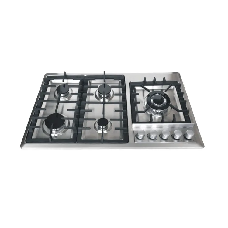 Encimera De Gas Doméstica Con Superficie De Acero De 5 Quemadores - Buy 5  Quemador De La Estufa De Gas Construido-en La Parte Superior De Cocina De  Gas De Cocina Product on