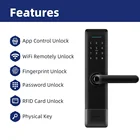 Smart New Design Fingerprint Main Epic Digital Door Lock By Wifi Tuya Smart Life APP