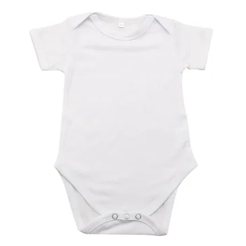 White blank sublimation Newborn toddler Jumpsuit Short Sleeve toddler Infant romper 100% Polyester Baby Onesie for printing