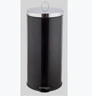 Bin 30 Liters Body Shiny Cover Galvanized Round Stainless Steel Pedal Trash Bin For Indoor