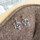 Shape Earrings Exaggerated Luxury High Grade Retro Color Diamond Leaf Shape Earrings Alloy Baroque Earrings Cute
