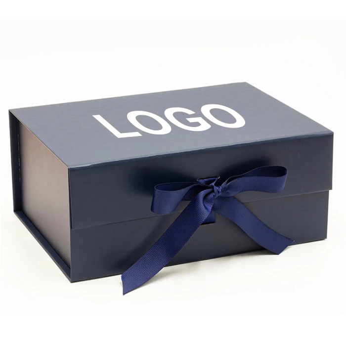 Customizable Ribbon Folding Cardboard Magnetic Gift Box with Recycled Materials for Craft and Gifts