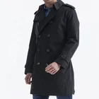 Coat Men Fashion Casual Men's Shoulder Epaulettes Jacket Windproof Fabric Autumn Trench Coat For Men