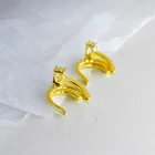 Gold White Copper-plated 18K Gold White Crystal Zircon Earrings Hot New Ear Clips For Women
