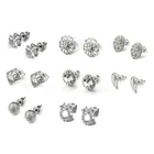 Pairs Earrings Fashion Accessories Women Gold Plated 9 Pairs Stud Earrings Crystal Earrings Set