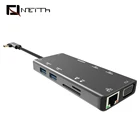 1 USB C HUB 11 In 1 Adapter With HDMI 4K/VGA/Gigabit Ethernet/PD 3.0/4 USB Ports/TFand SD Card Reder