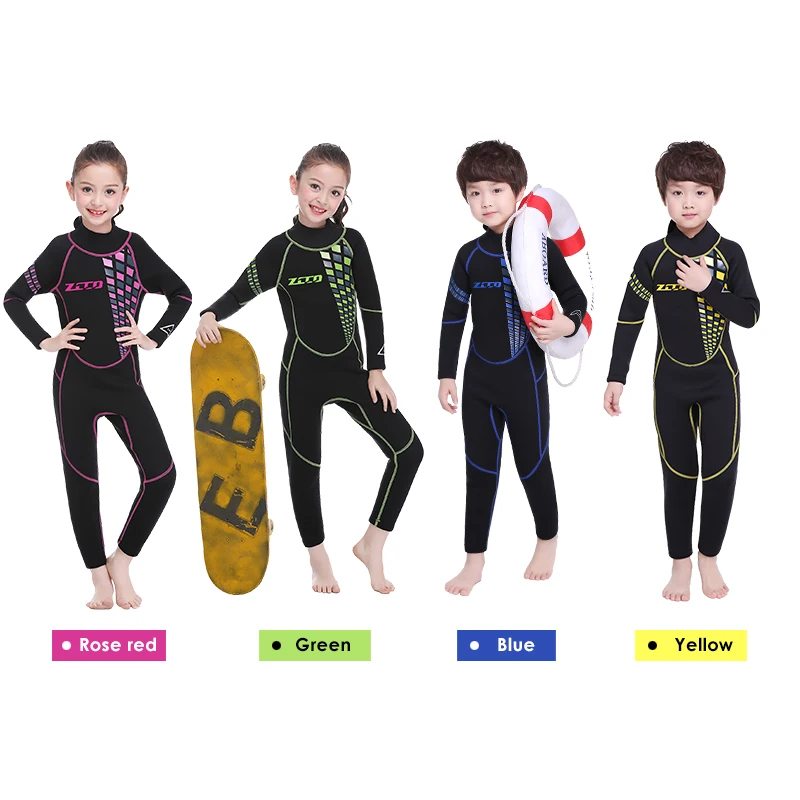 3mm Neoprene One Piece Thermal Full Long Sleeve Wet Suits Surfing Swimsuit Warm Diving Kids Wetsuit