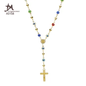 X0158 new design evil eyes religious necklace 18k gold religious pendant necklace