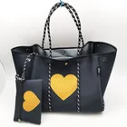 Handbag Wholesale Printed Neoprene Fashion Customized Beach Handbag Waterproof Neoprene Beach Tote Bag For Women Trip