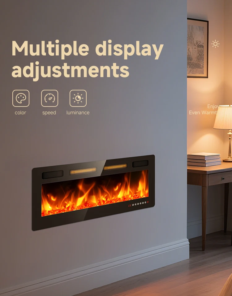 Electric Fireplace, 50", 60", 72", Wall - detail 8