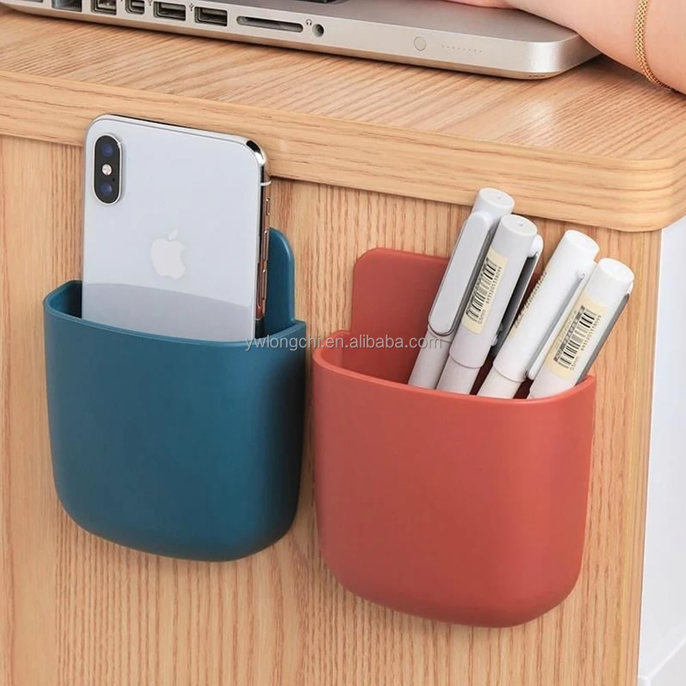 2022 Hot Sale Desk Stationery Organizer Wall Mounted Plastic Holder for Mobile Phone/ Remote Control/ Charge