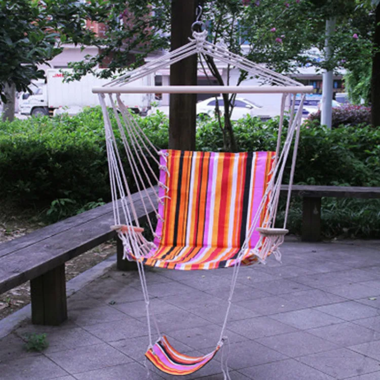 canvas hanging chair with footrest