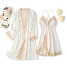 Sleepwear Women Lace V-neck Sleepwear And Adjustable Straps Nightshirt Ladies Sexy Night Dress Nighties