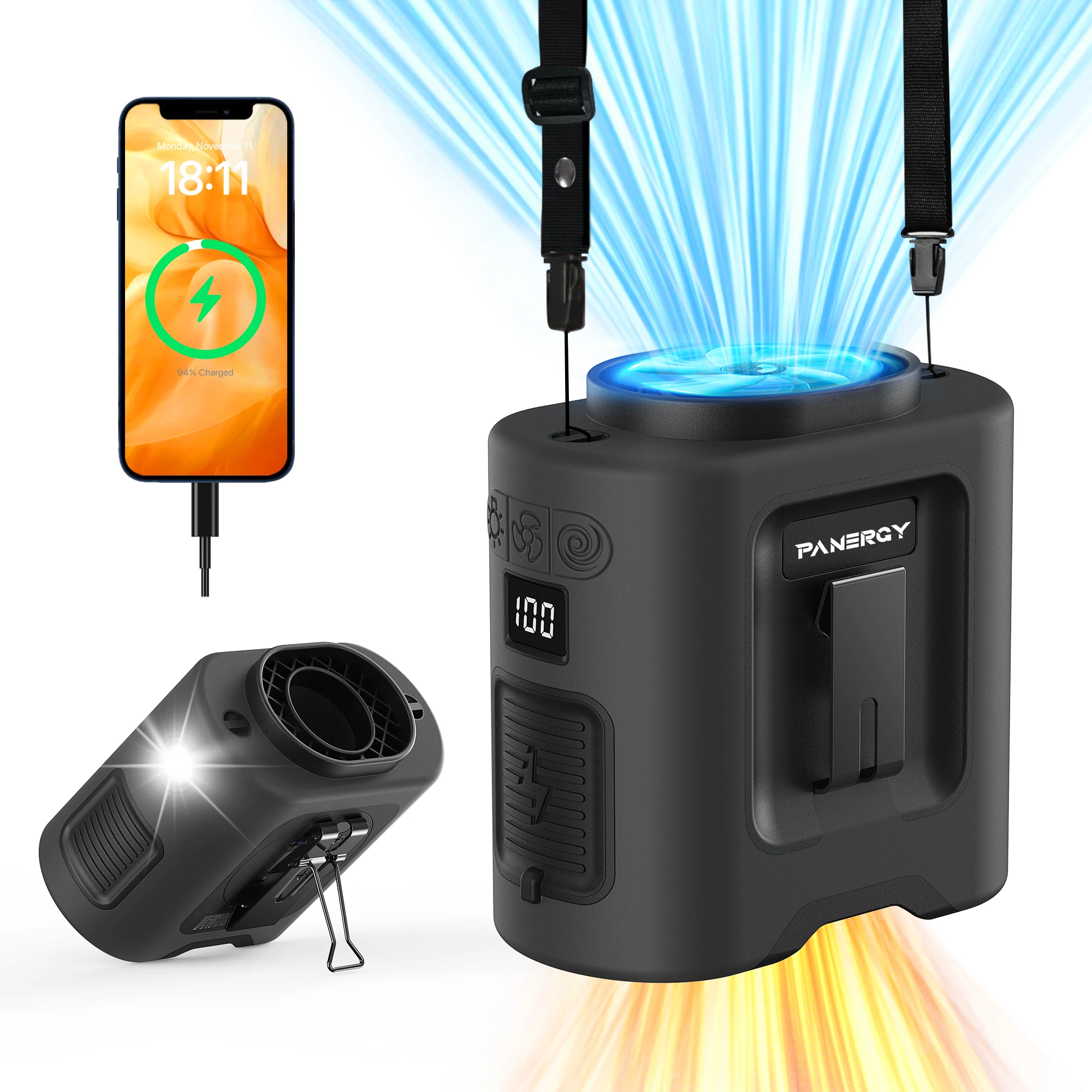 Electric Industrial Waist Fan, 12000mAh, 67H, 5-Speed - detail 4