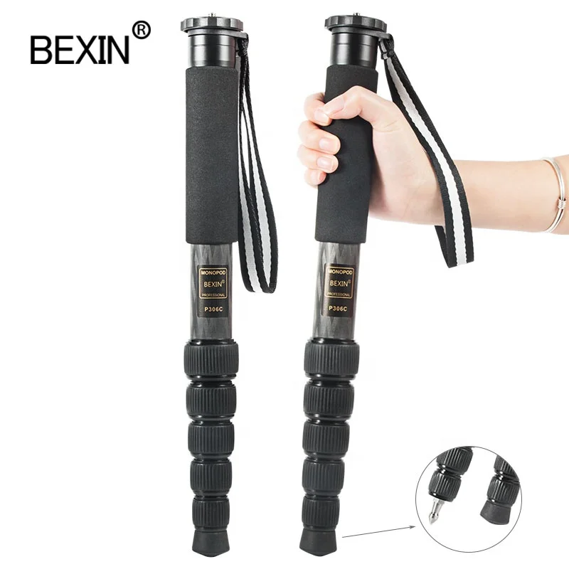 Bexin Lightweight Portable 6 Section Carbon Fiber Monopod Selfie ...