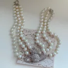 Pearl Necklace 2021 New Clavicle Chain Full Diamond Sterling Silver Fresh Water Pearl Necklace Choker