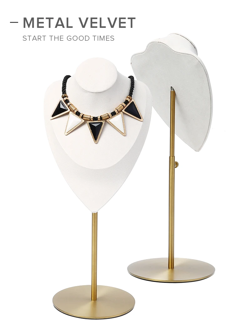New Product Portable Jewelry White Unique Adjustable Necklace Display Bust Stand