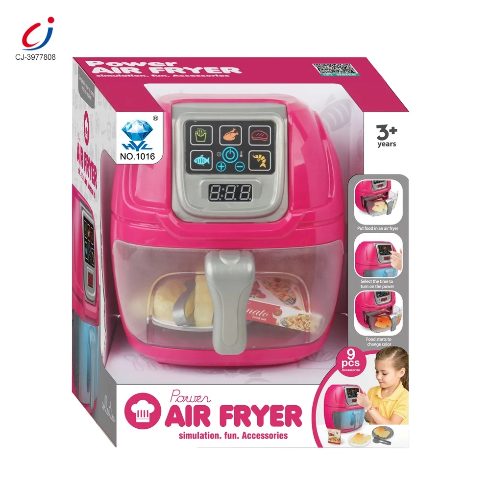 Chengji children toys low price plastic toy kitchen household appliances kids role play air fryer toy for kids