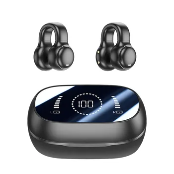 NEW model  Earclip bone conduction Bluetooth earphones with non in ear motion digital display long endurance ANC earphones