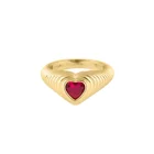 Sterling Silver Garnet Diamond Ring Vintage Classy Gold Vermeil 925 Sterling Silver Garnet Heart Diamond Ring