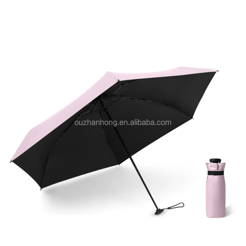 paraguas para la lluvia sombrillas promotional waterproof  phone capsule sun uv small pocket 5 fold mini umbrella