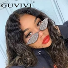 Eyes Women GUVIVI Cat Eyes Sunglasses Women Designer 2020 Luxury Women Rhinestone Glasses Sunglasses Women