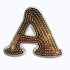 Embroidered Embroidery Custom Embroidered Gold Glitter Letter A B Embroidery Patch For Clothing No Minimum