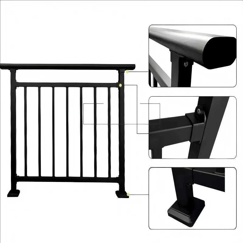 Handrails Indoor Stairs and Simple Wrought Iron Stair Railing Design with Decorative Grill for European Style Homes factory