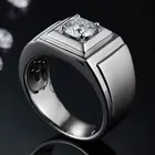 S925 Sterling Silver Men's 1 Carat Customize Moissanite Men's Ring Men's