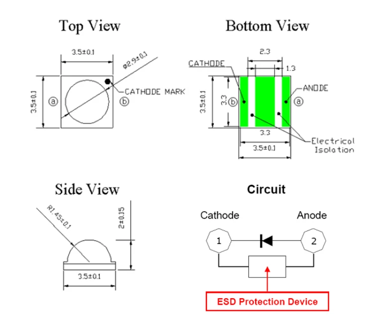 Seoul Viosys Smd Uvv Led Fluorescence Detection Uv Curing Printing