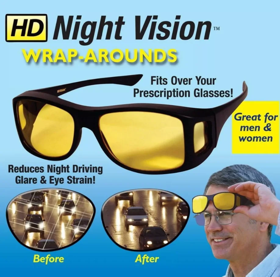 High Quality HD Vision Wrap Around Sunglasses Car Driving Glasses Spec Cermin Mata Anti Silau Malam