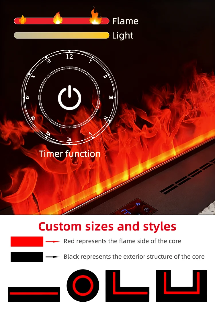 Atomization Electric Fireplace, 3D, LED - detail 6