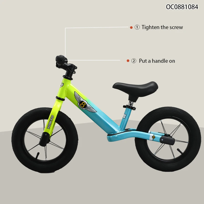 High carbon steel 12 inch kids balance bike children bicycle with no-pedal for boys