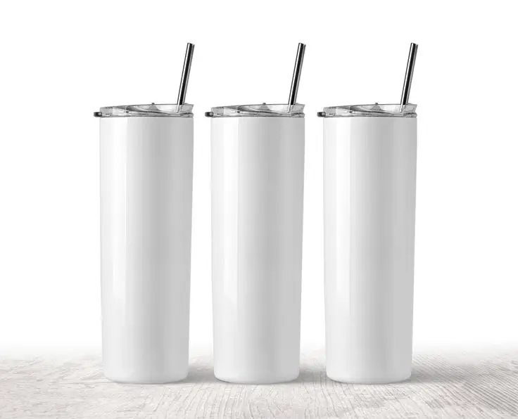 Wholesale stainless steel 20oz matte sublimation blanks skinny tumbler with lid and straw